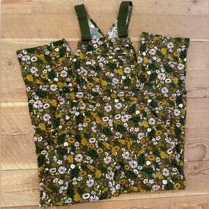 Duluth Trading Co Green Floral Mushroom Jumpsuit